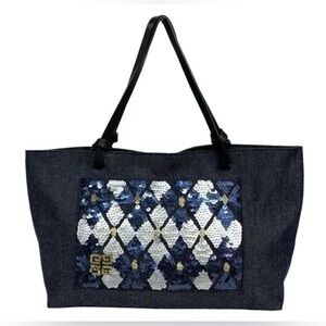 NEW Givenchy denim sequin tote bag